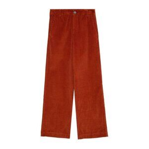 NWT-Grace & Mila Paris Dante Super High Rise Corduroy Flare Leg Pant Rust Small